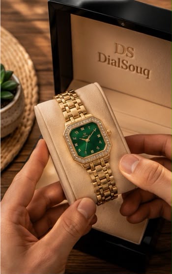 Luxury Women's Rectangular Crystal Watch..